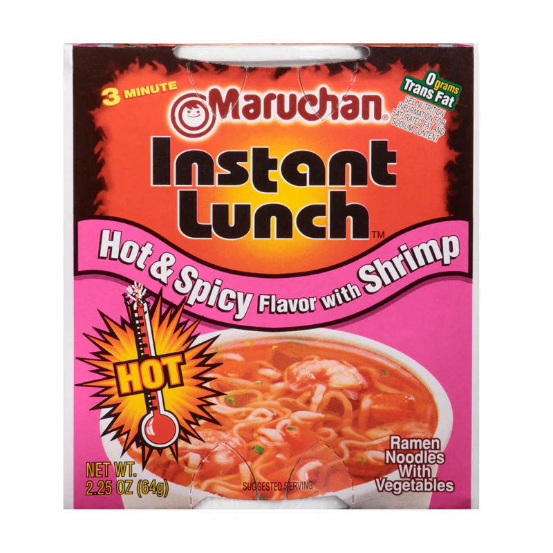Maruchan Hot & Spicy Shrimp Flavour Instant Lunch Ramen Noodles (64g)